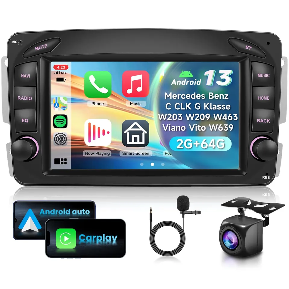 vechtel-autoradio-mercedes-w203-w209-7-carplay-2-64g image 1