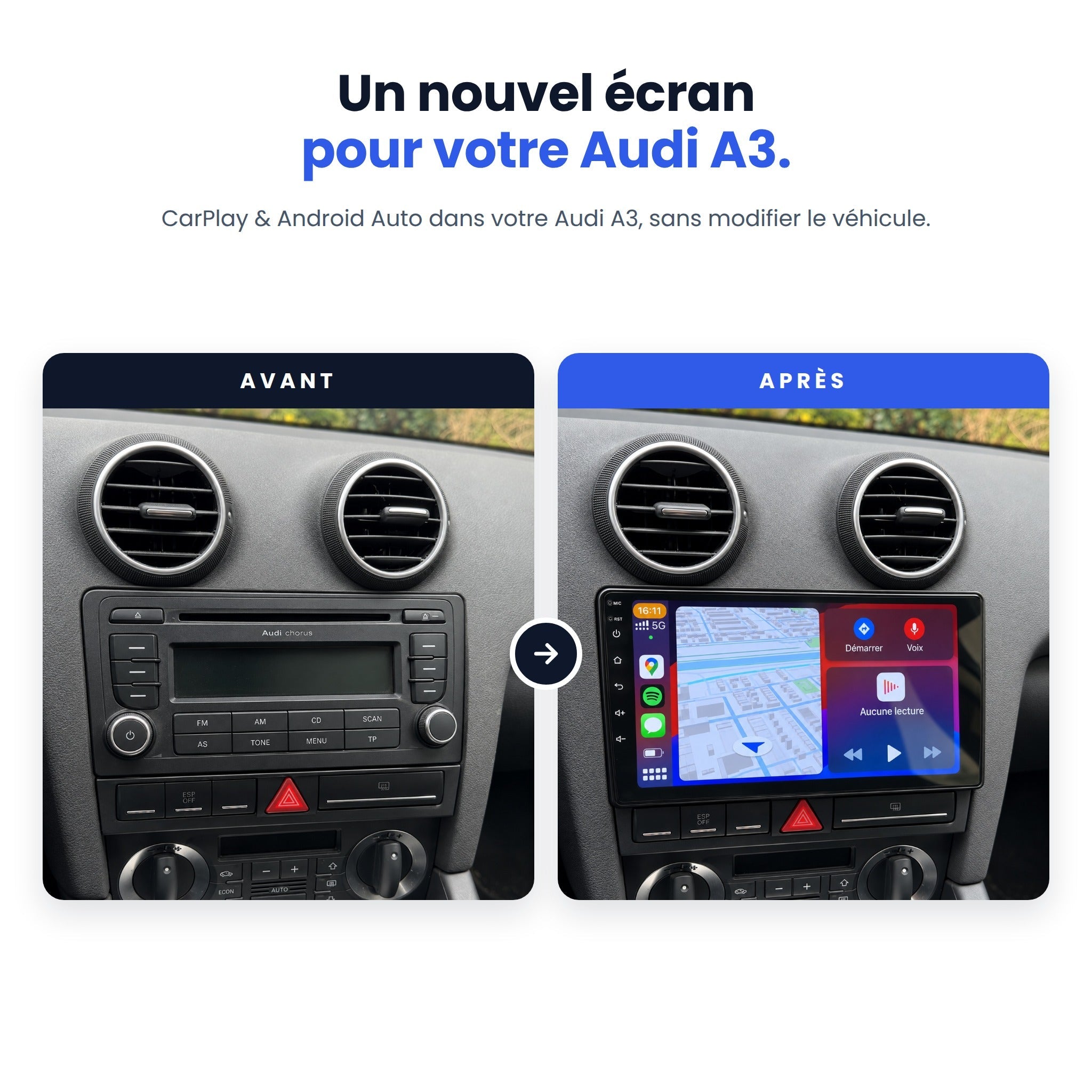my-carpplay-autoradio-carplay-int-gr-audi-a3-pack-optimal image 2