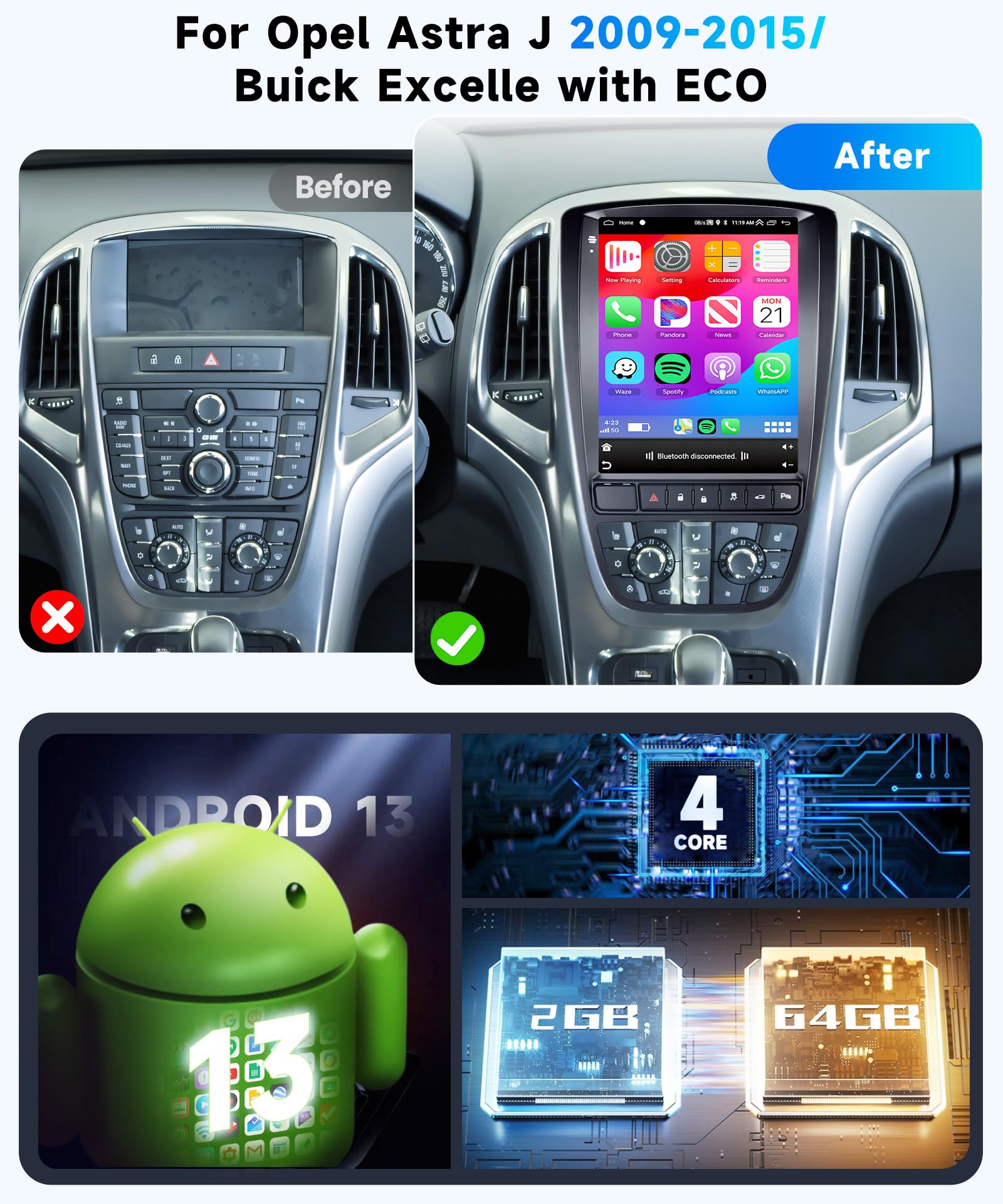vechtel-astra-j-2009-2015-autoradio-9-7-2g-64g-carplay image 2