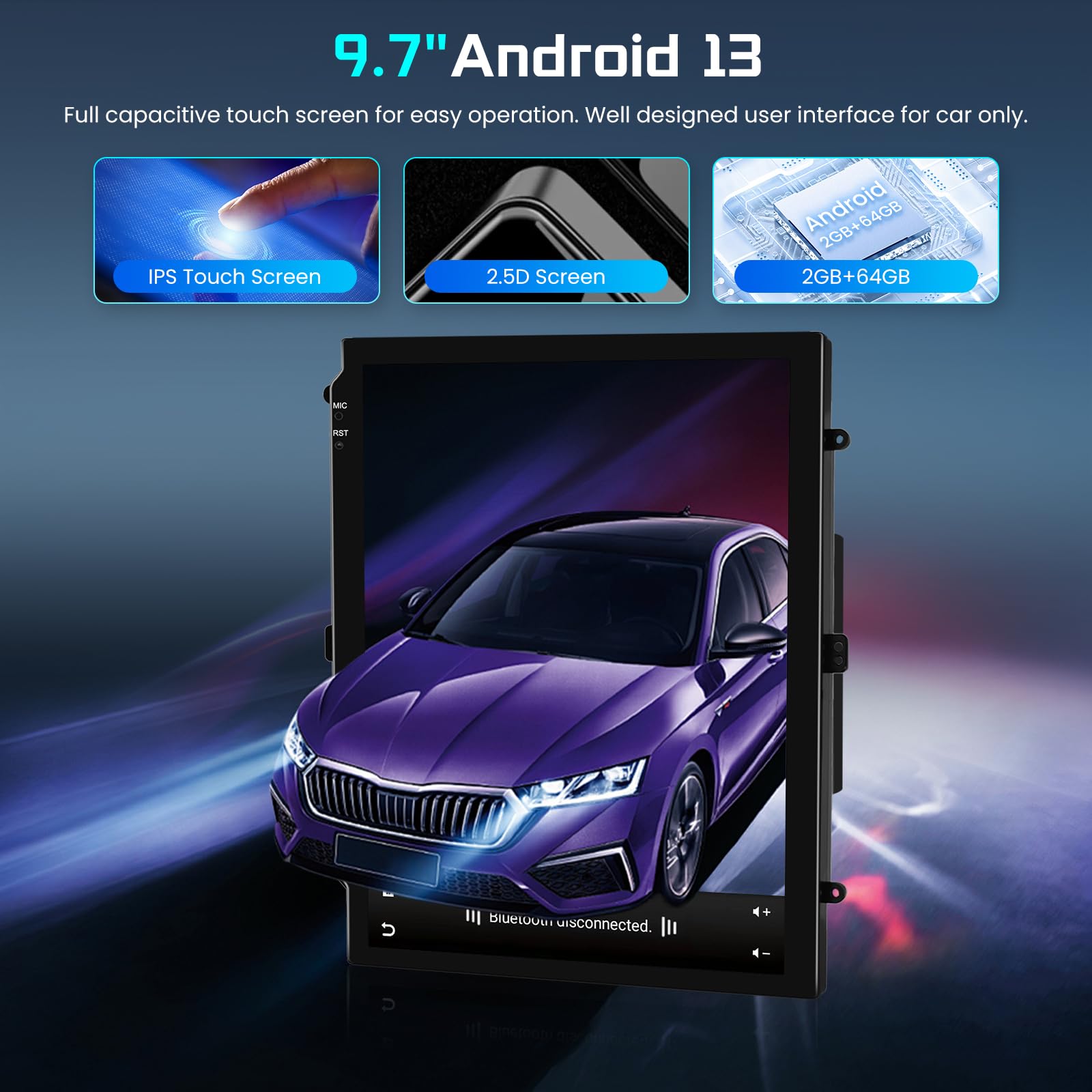 podofo-android-car-radio-9-7-autoradio-2-din-2-64go-carplay image 3