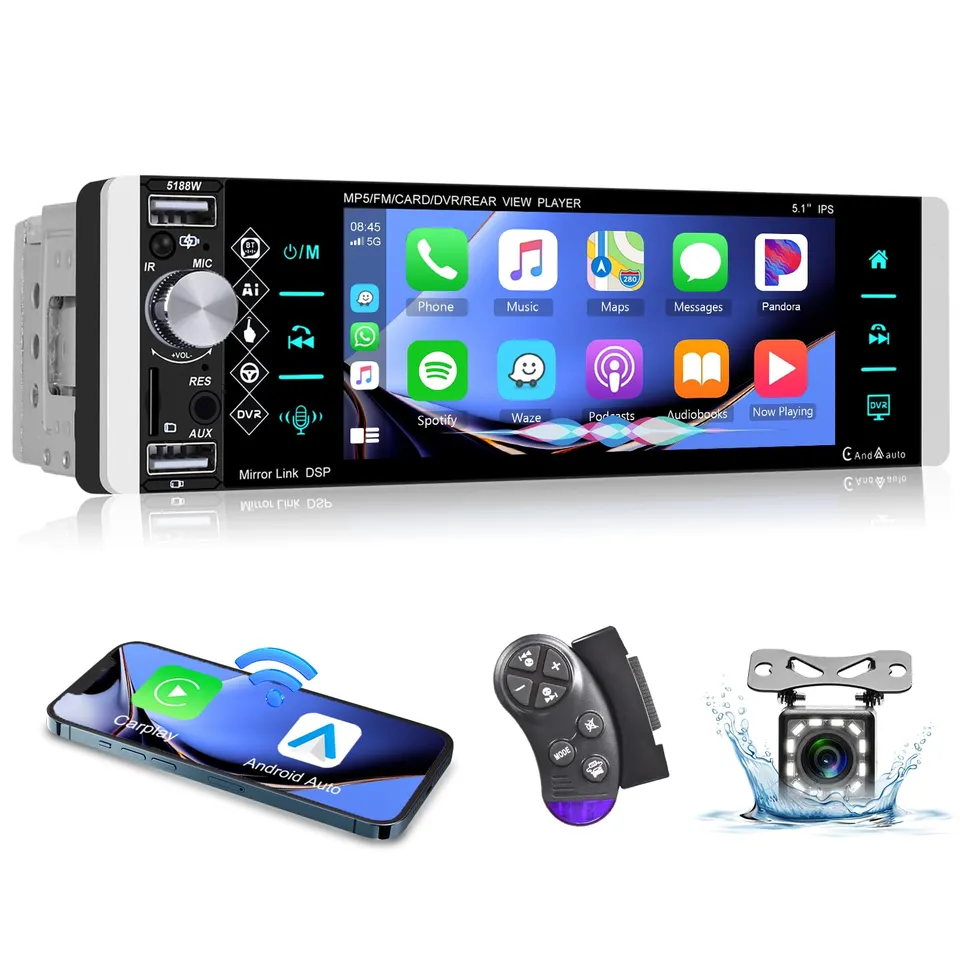 vechtel-autoradio-1-din-5-1-carplay-android-auto-bluetooth image 1