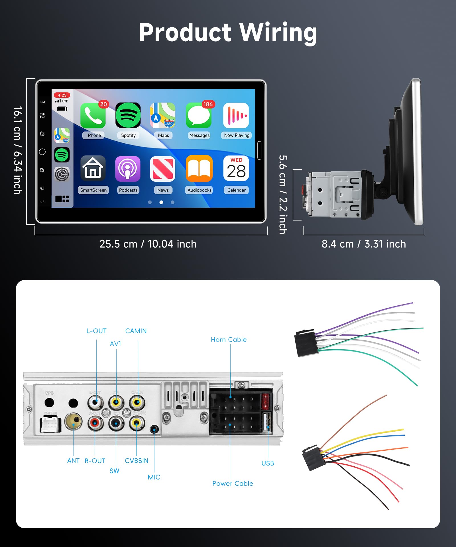 vechtel-autoradio-1-din-10-1-pouces-carplay-filaire-cam-ra image 7