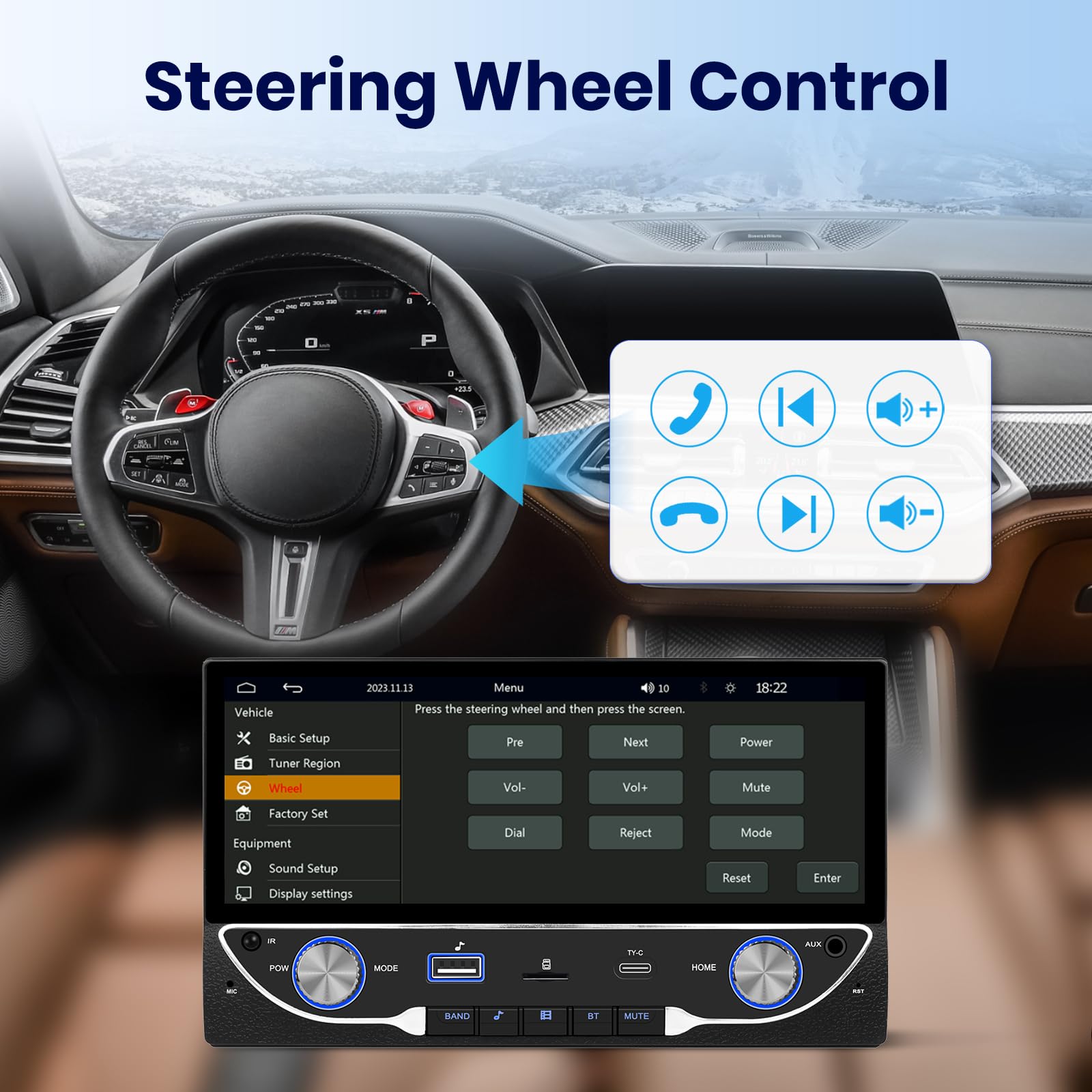 podofo-android-car-radio-2-din-6-86-carplay-bluetooth image 6