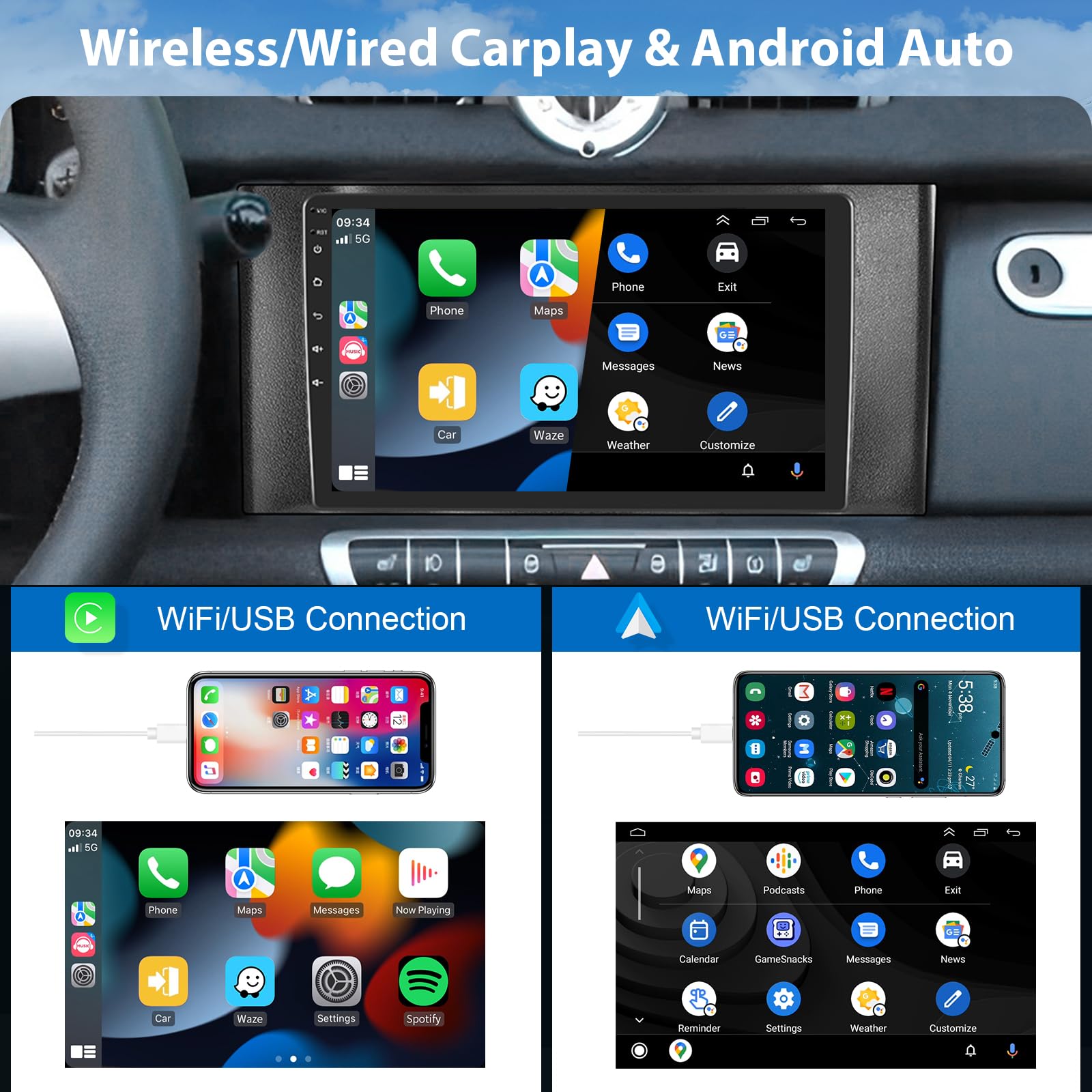 podofo-android-car-radio-autoradio-9-pouces-smart-4-64g-gps image 3