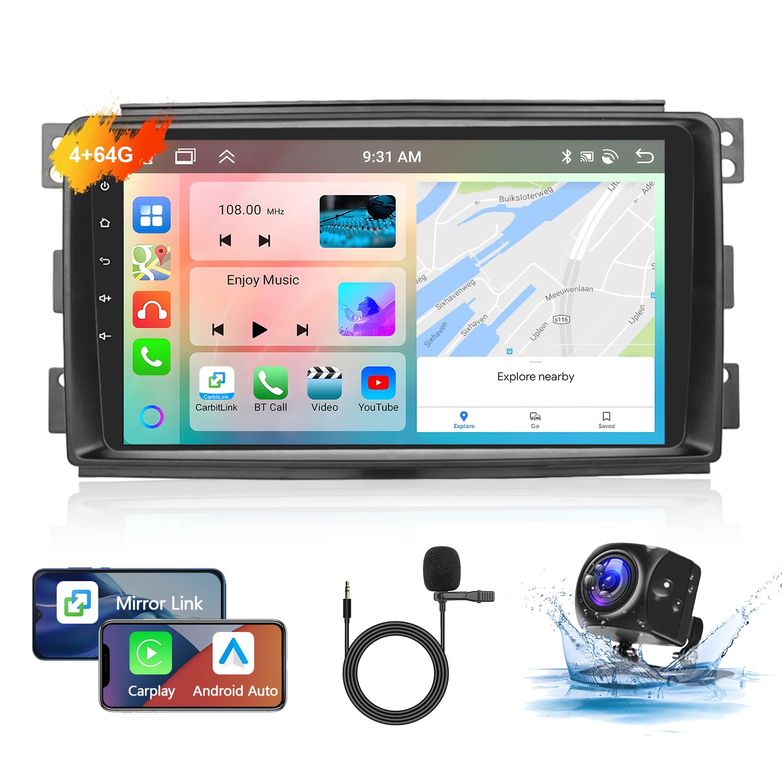 podofo-android-car-radio-smart-autoradio-9-pouces-4-64g image 1