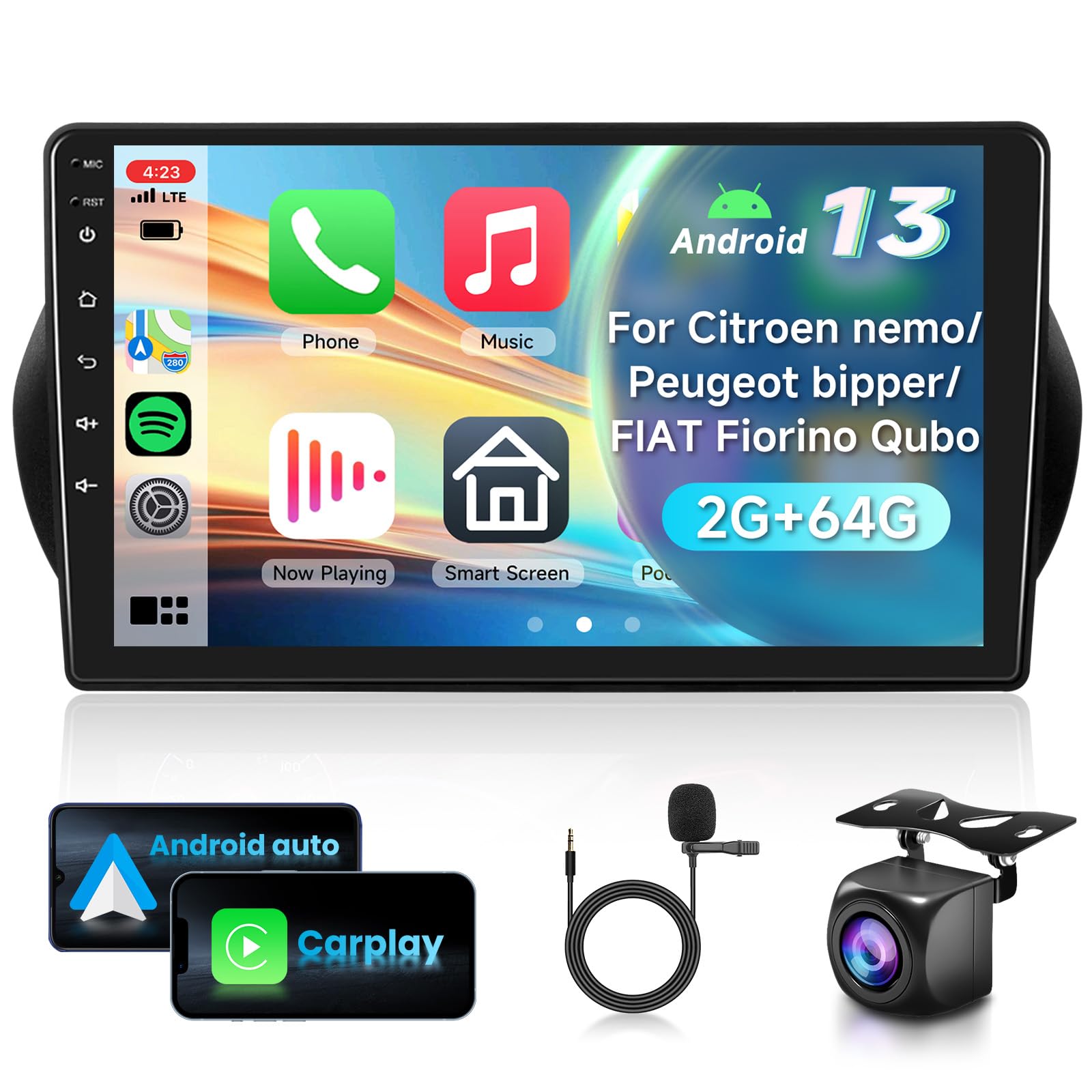 vechtel-autoradio-citroen-nemo-10-1-pouces-2g-64g-carplay-sans-fil image 1
