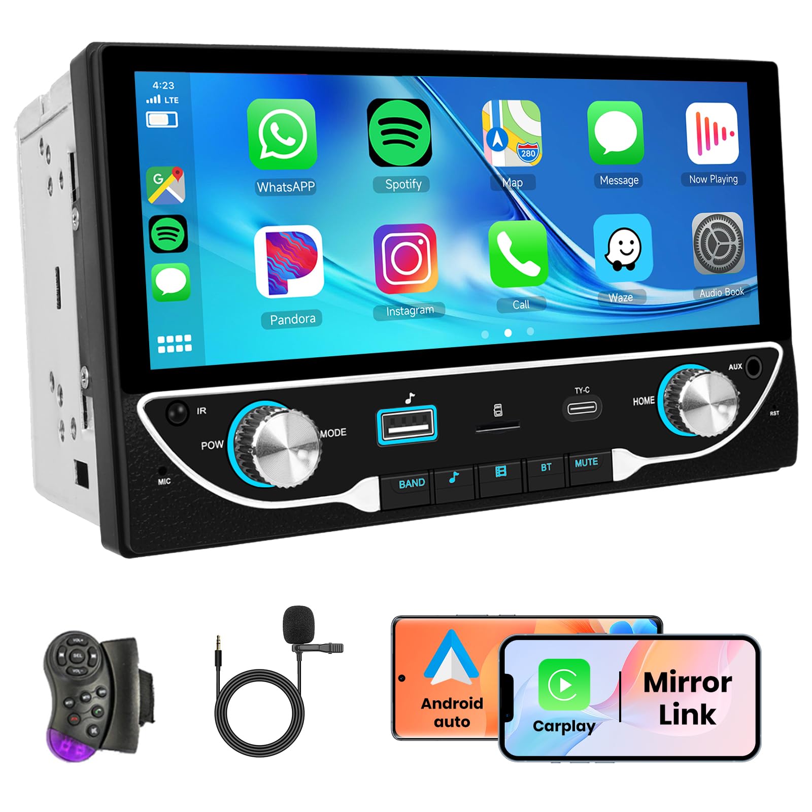 podofo-android-car-radio-2-din-6-86-carplay-bluetooth image 1