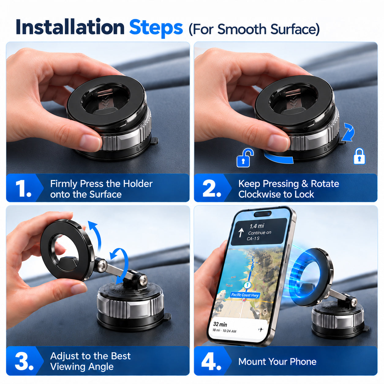 auto-vox-x9-support-t-l-phone-voiture-ventouse-twist-lock image 6