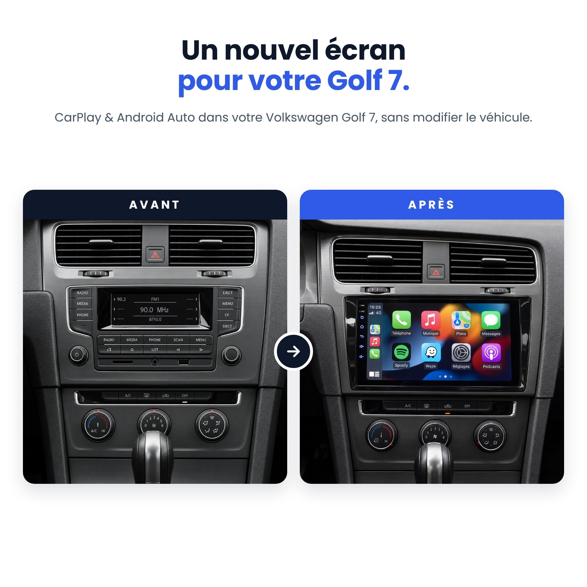 my-carpplay-golf-7-2013-2017-autoradio-carplay-sans-fil-optimal image 2