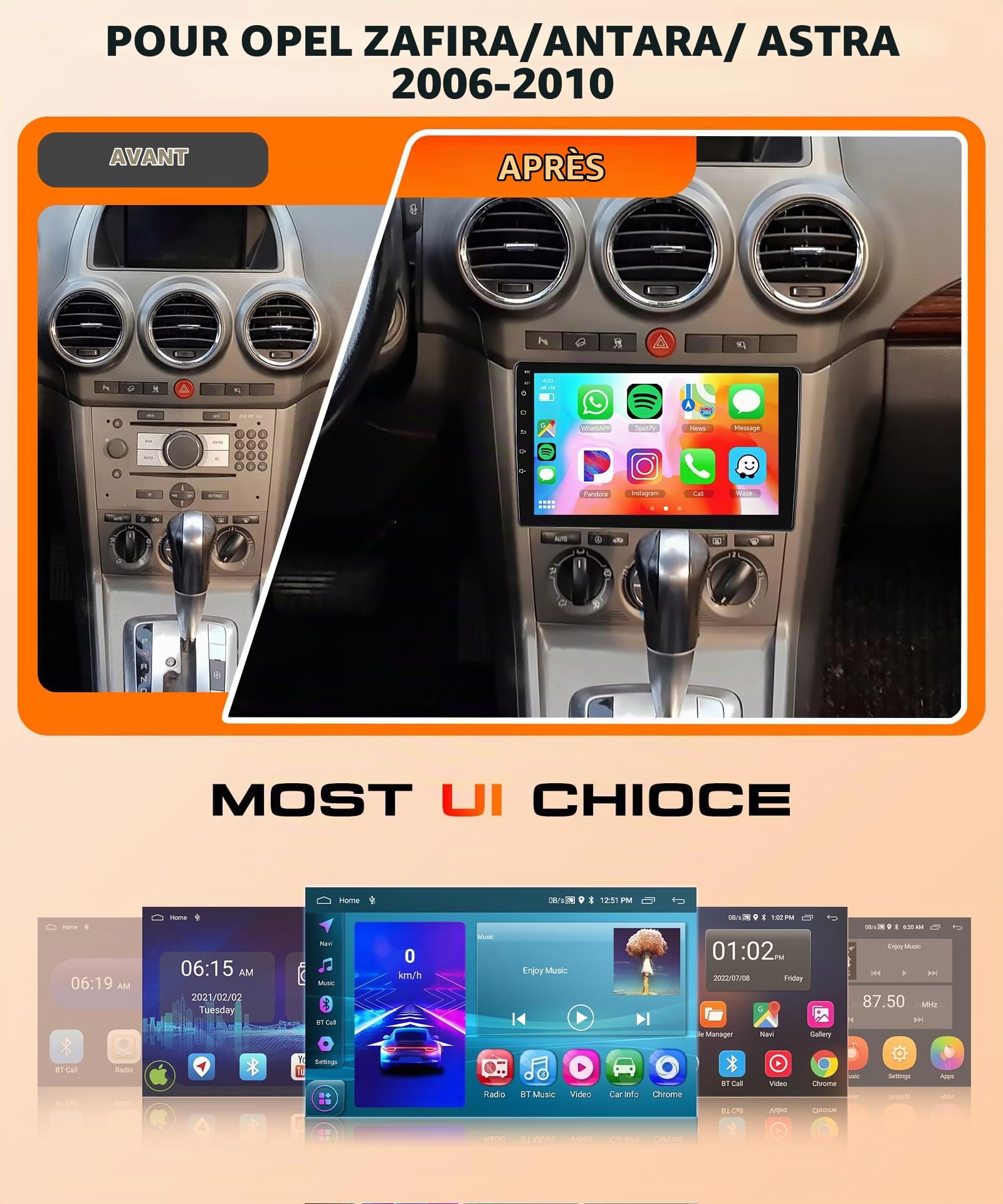 vechtel-autoradio-opel-zafira-9-pouces-2-64g-carplay-sans-fil image 2