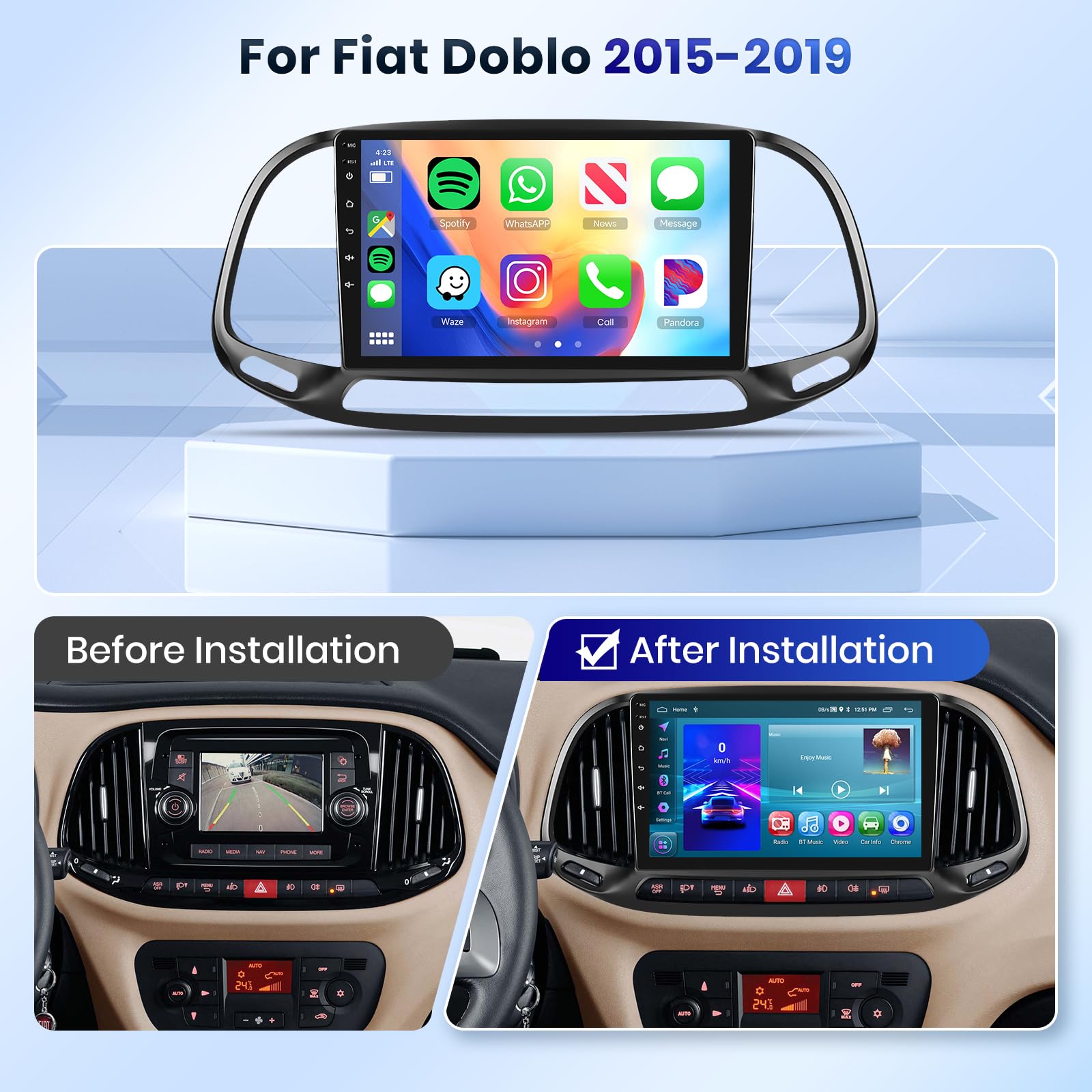 podofo-fiat-doblo-2015-2019-autoradio-9-2-64g-carplay image 2